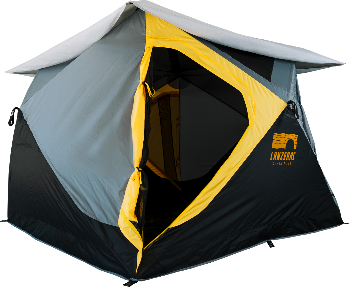 RapidPack Popup Camping Tent front angle door open