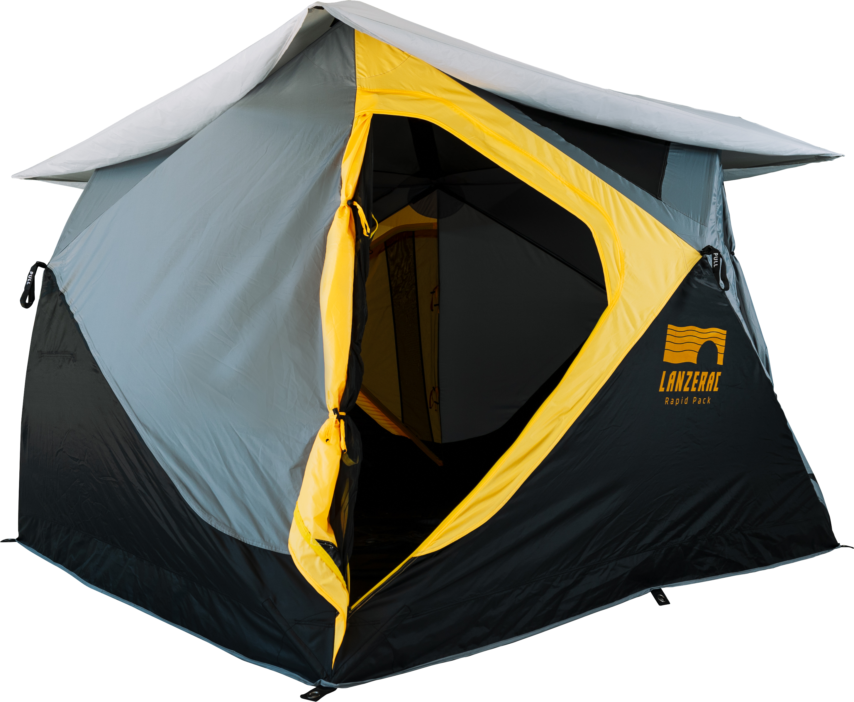 RapidPack Popup Camping Tent front angle door open