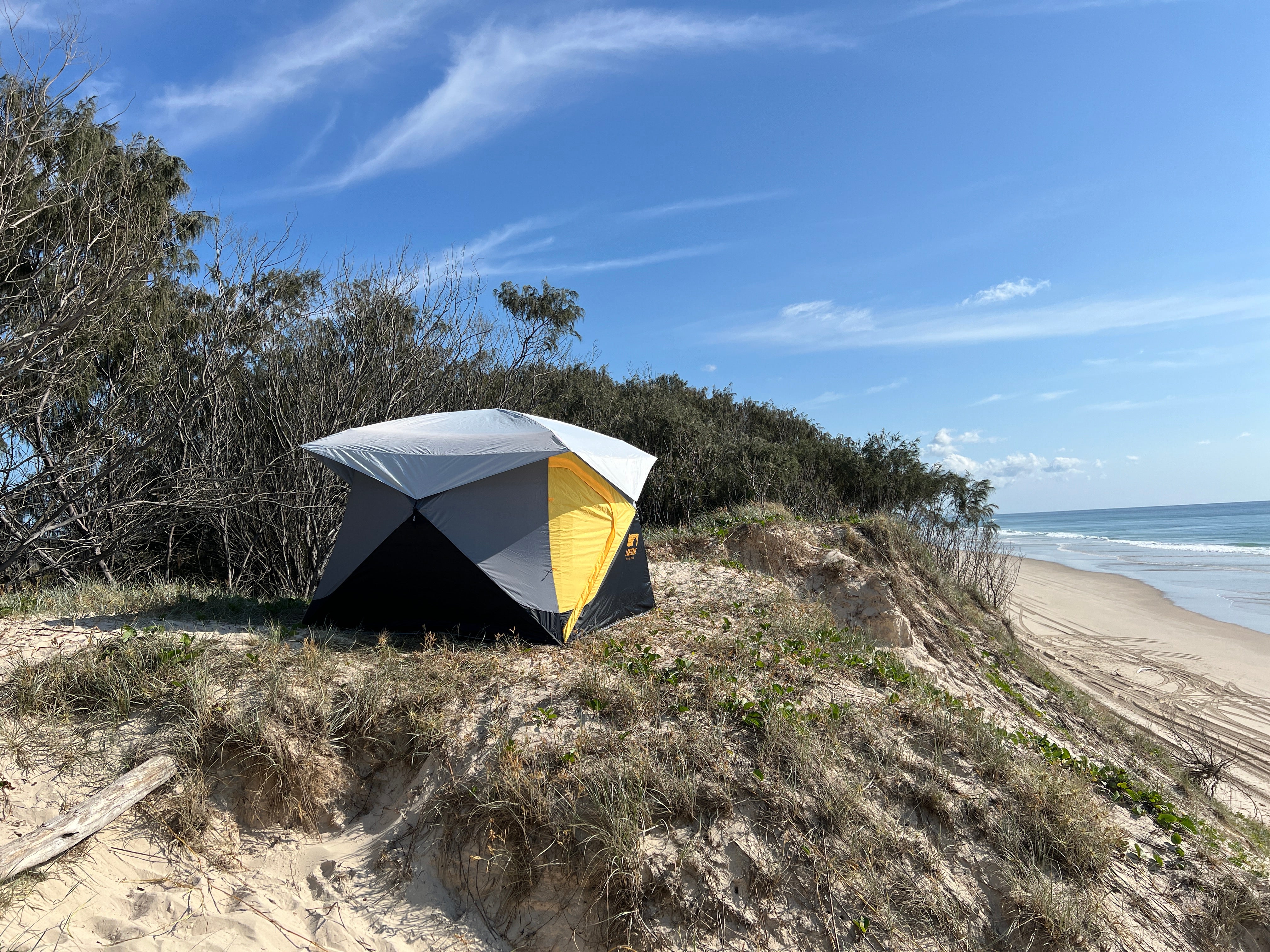 Pop up tent on beach