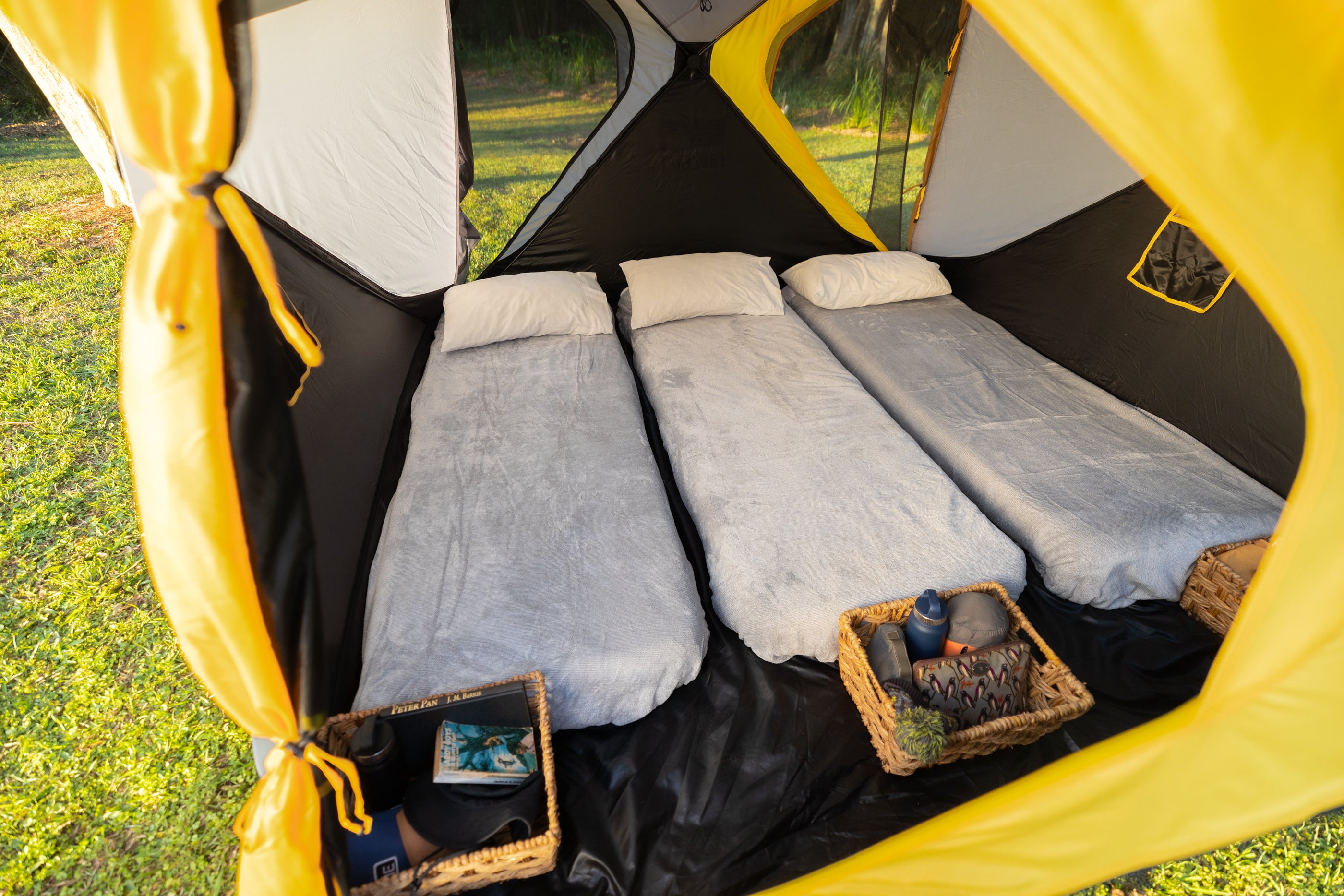 RapidPack Popup Camping Tent 3 full size sleeping mattresses