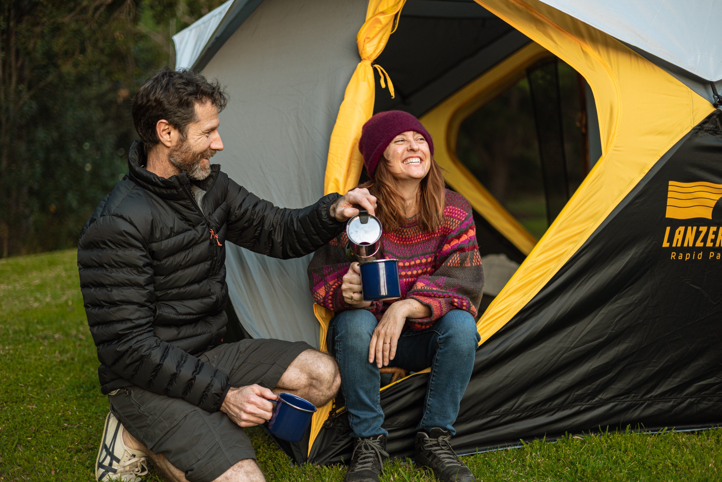 Relaxing with a RapidPack tent
