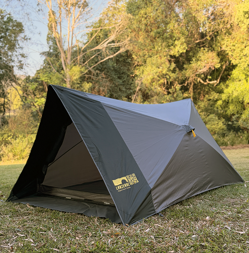 Pop-up style swag tent. Very lightweight and quick to setup.