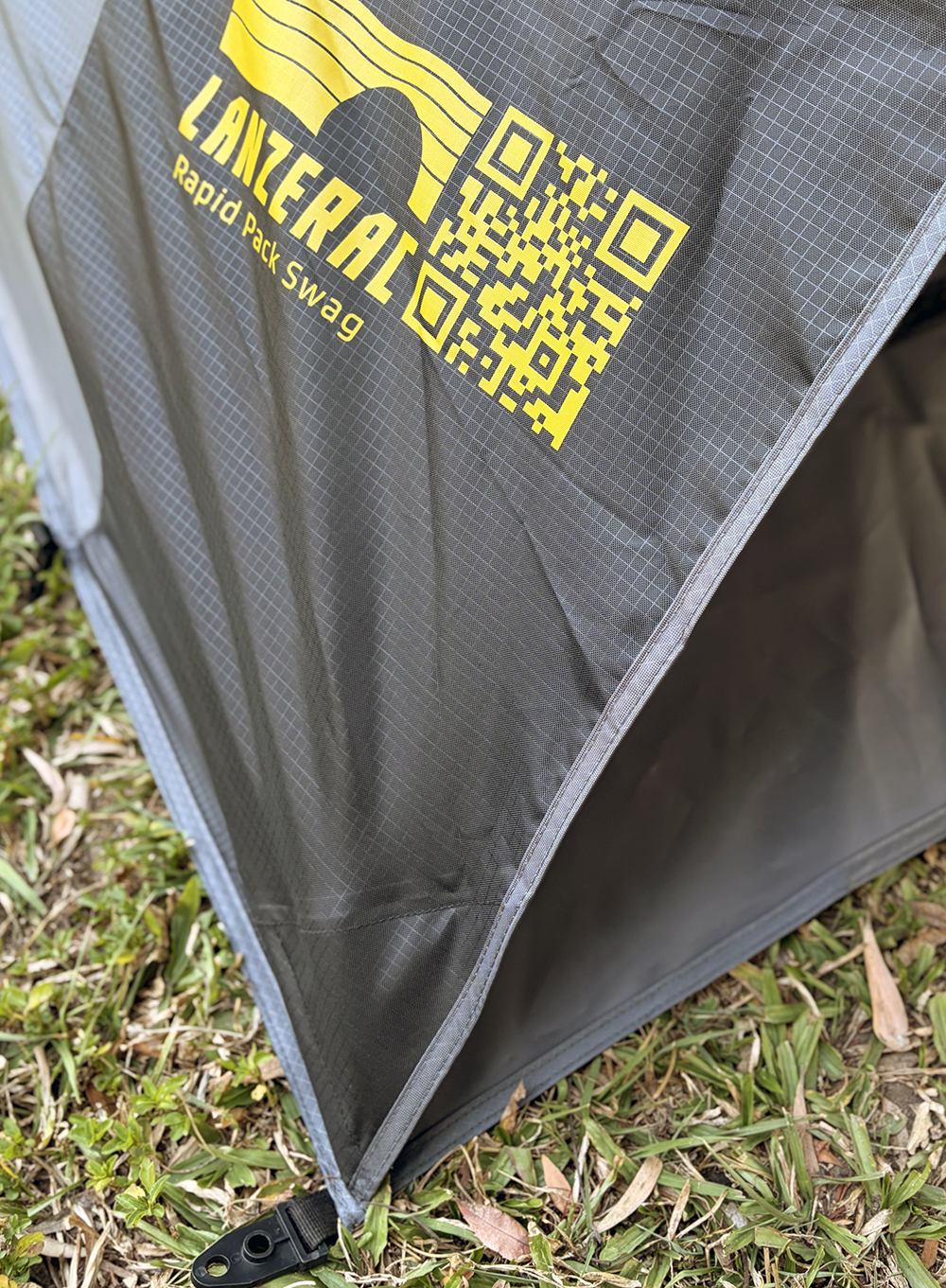 Close up showing stitching detail and fabric quality of RapidPacl 2 person tent
