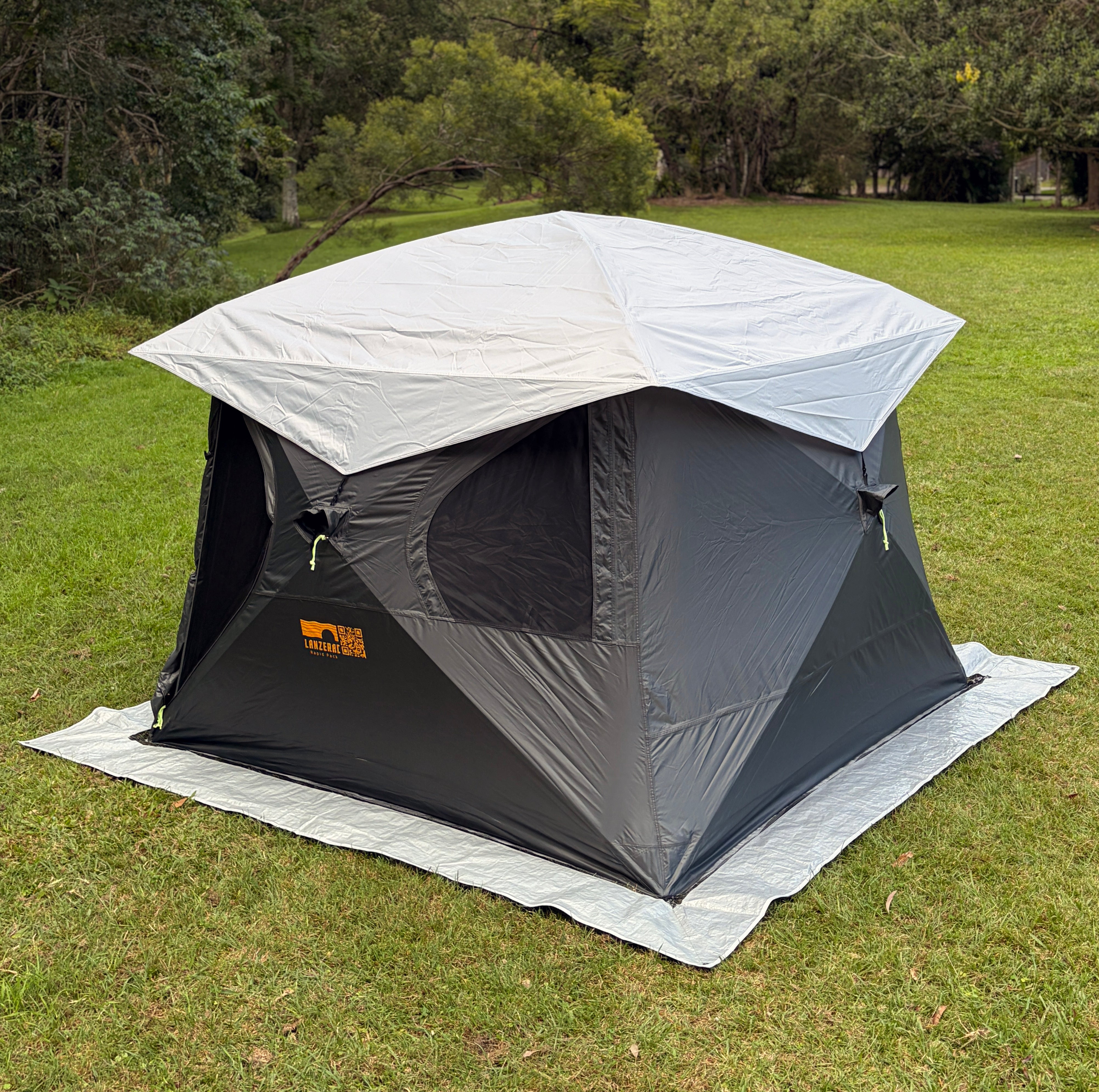 RapidPack ground sheet with tent in place