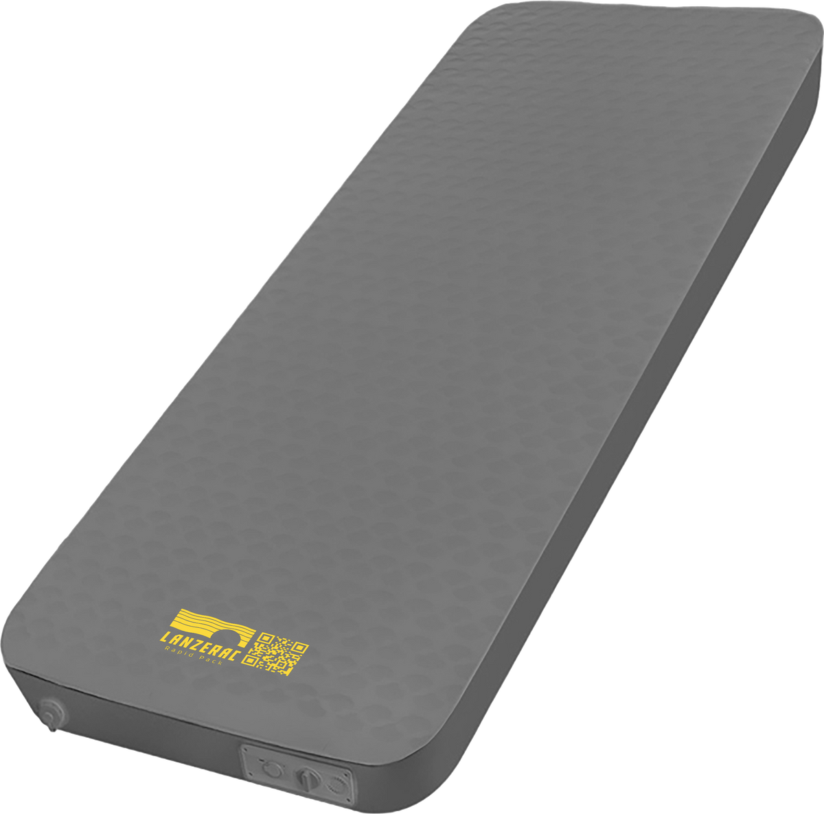 Single camping mattress with built in lithium power pump. 15cm thick. 