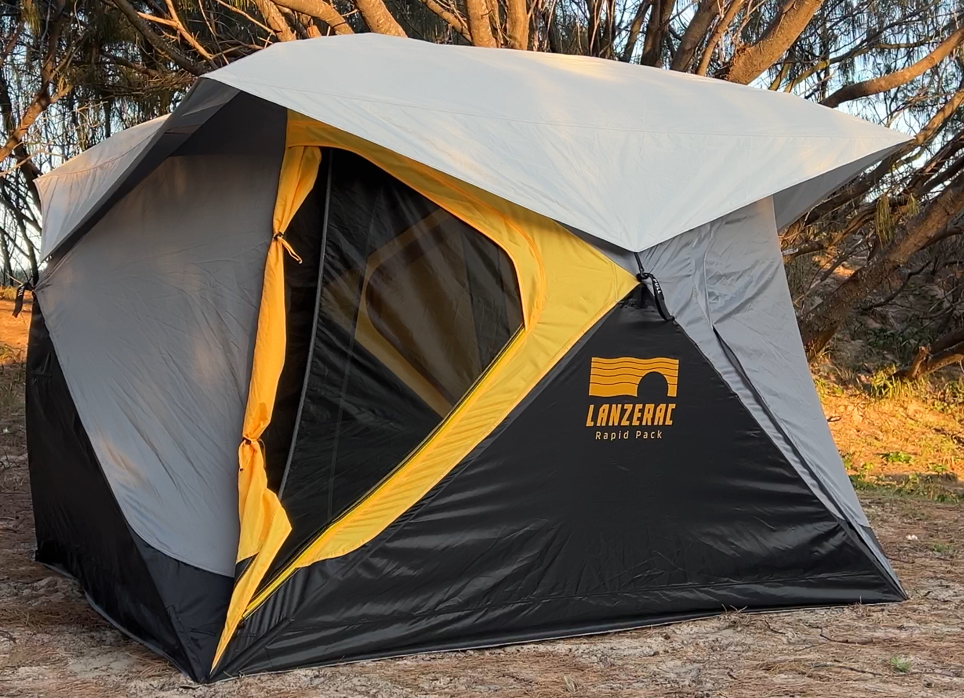 RapidPack 4 person popup tent at the beach